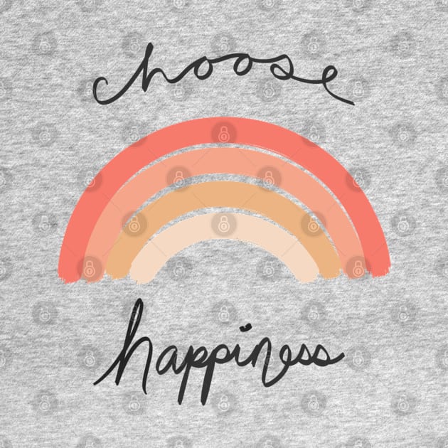 Choose Happiness Minimal Modern Art Shirt and Decor by Lunar Scrolls Design